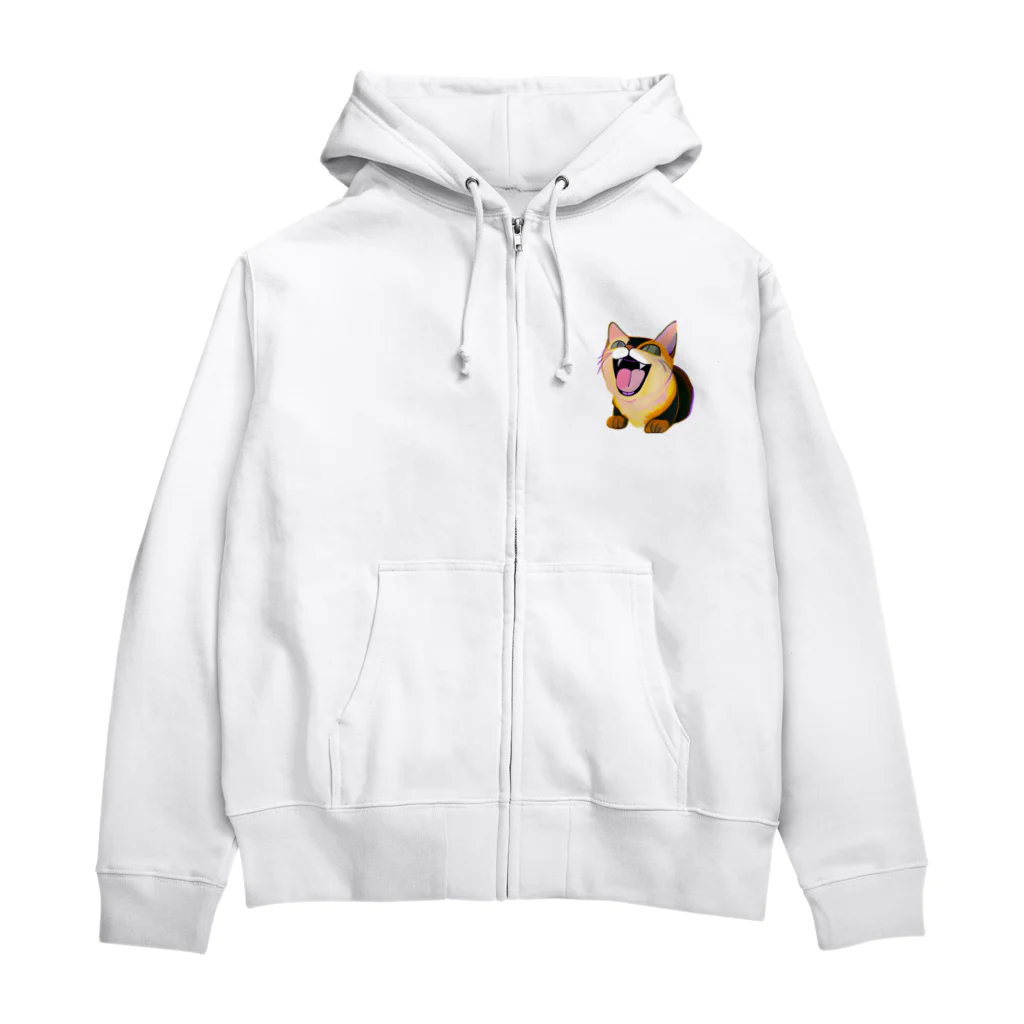 猫、かわいい系ショップのポップな猫のグッズ Zip Hoodie