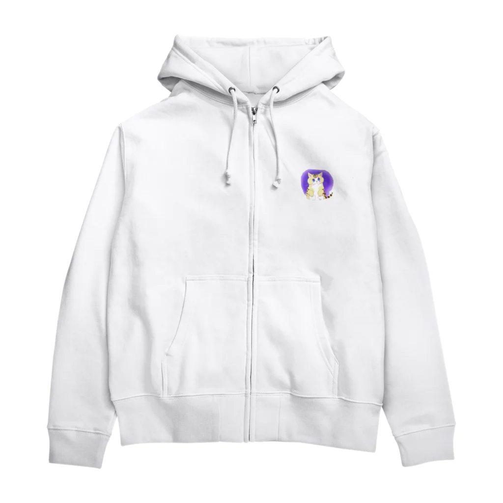 haru-2233のうるうる瞳の可愛いシマシマ猫 Zip Hoodie