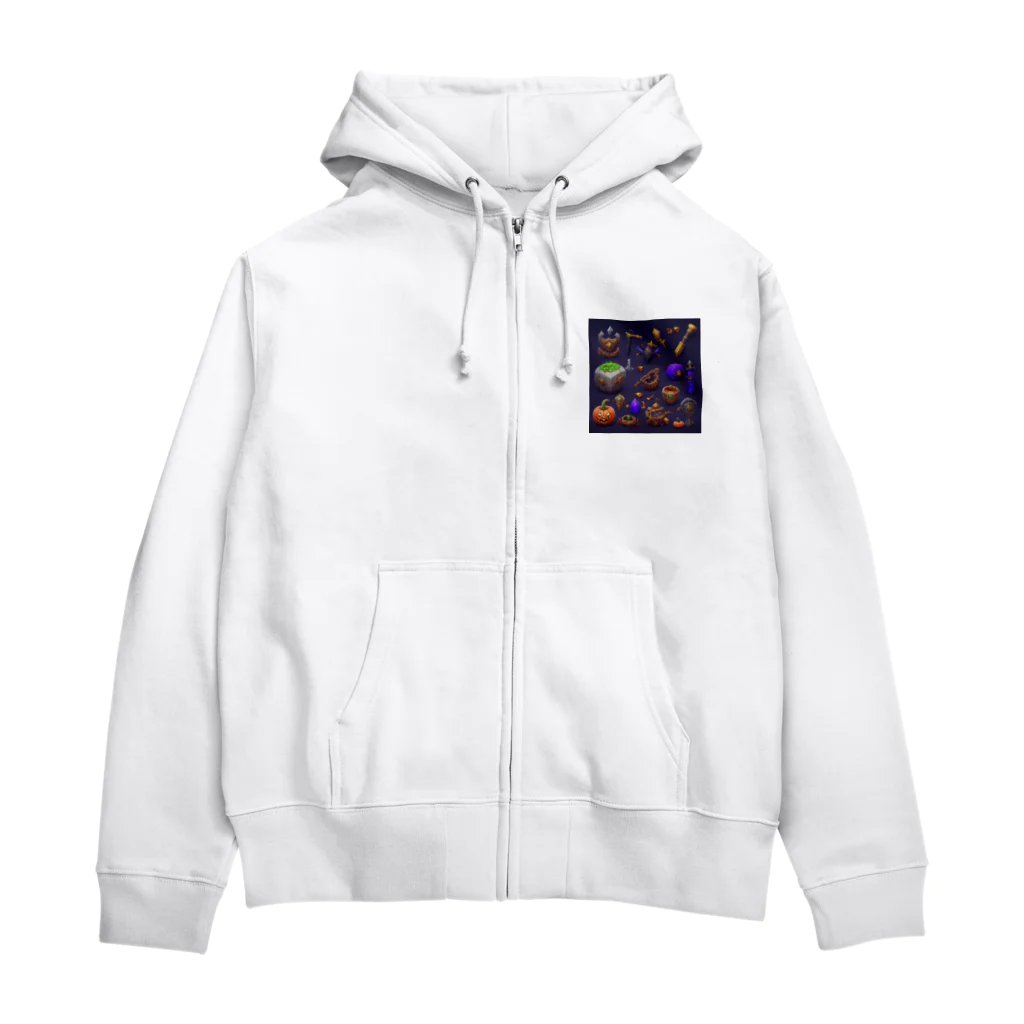 TOBIMORIのハロウィンゲームアイテム Zip Hoodie