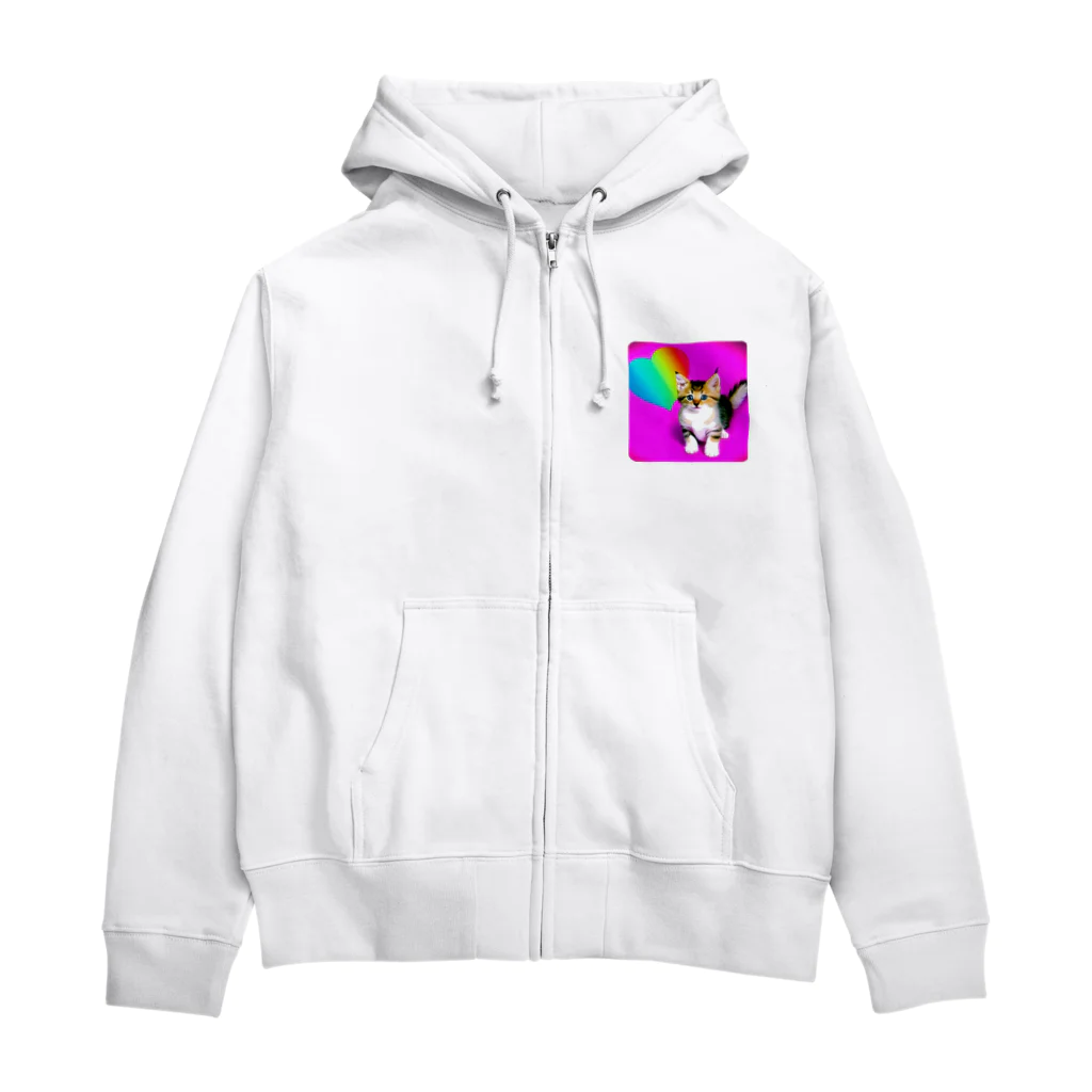 可愛い猫ちゃんのキュートな猫ちゃん Zip Hoodie