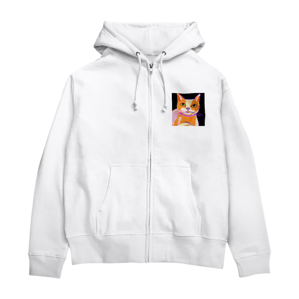 tefutefvの猫のイラストグッズ Zip Hoodie