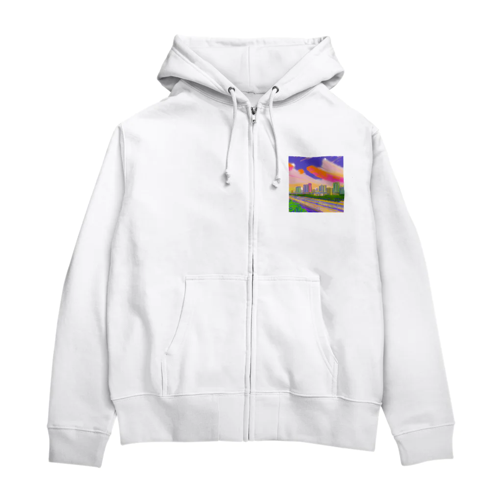 フィットネスパパの水彩のマニラグッズ Zip Hoodie