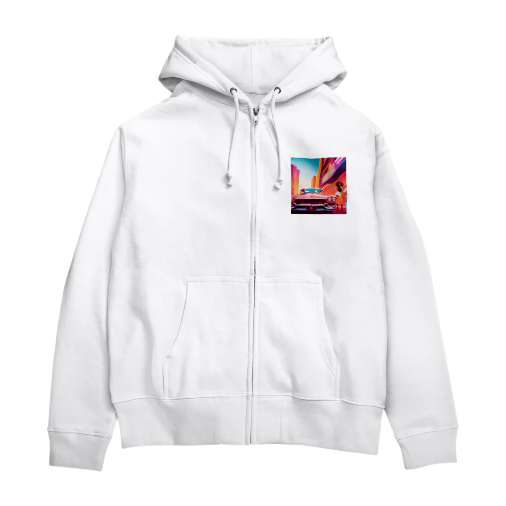 enjoy-itemsの赤いアメ車 Zip Hoodie