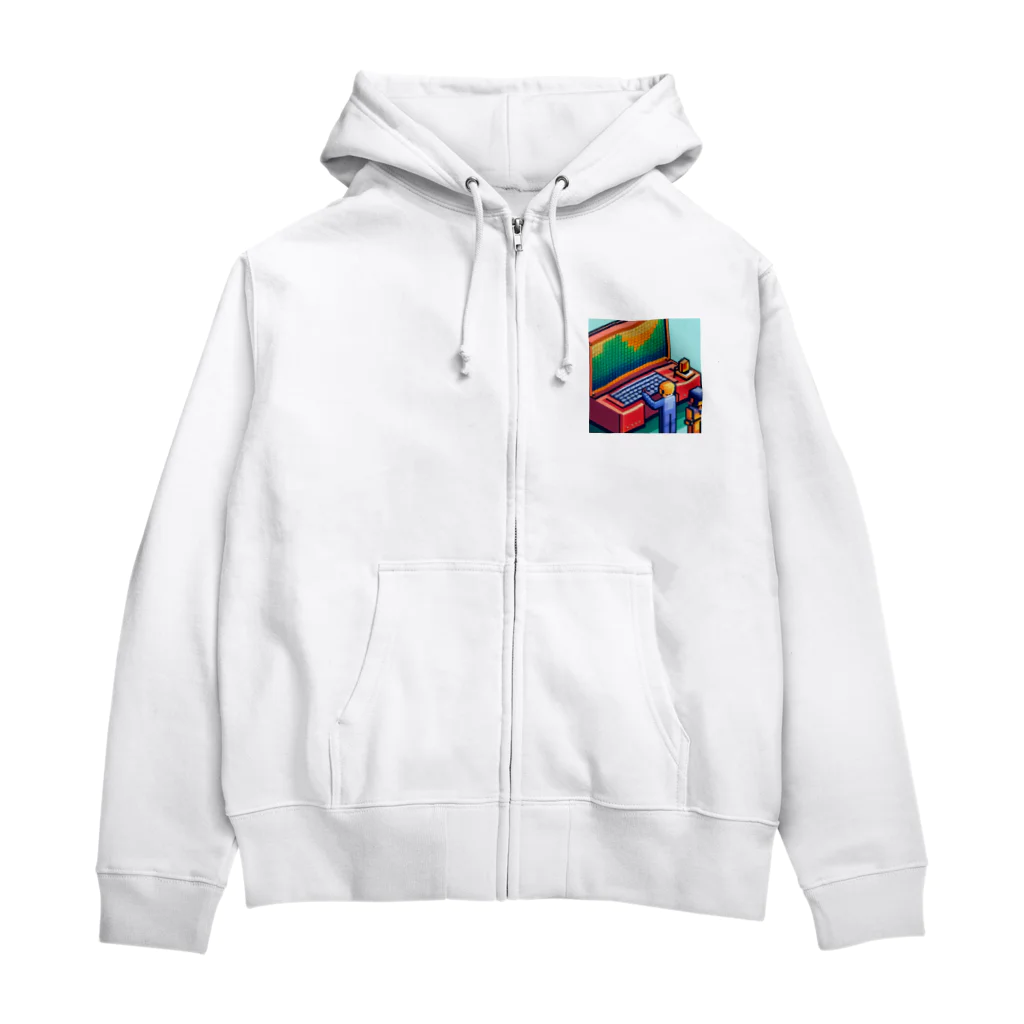 yorozuya4628のドットエンジニア ミニフィグ Zip Hoodie