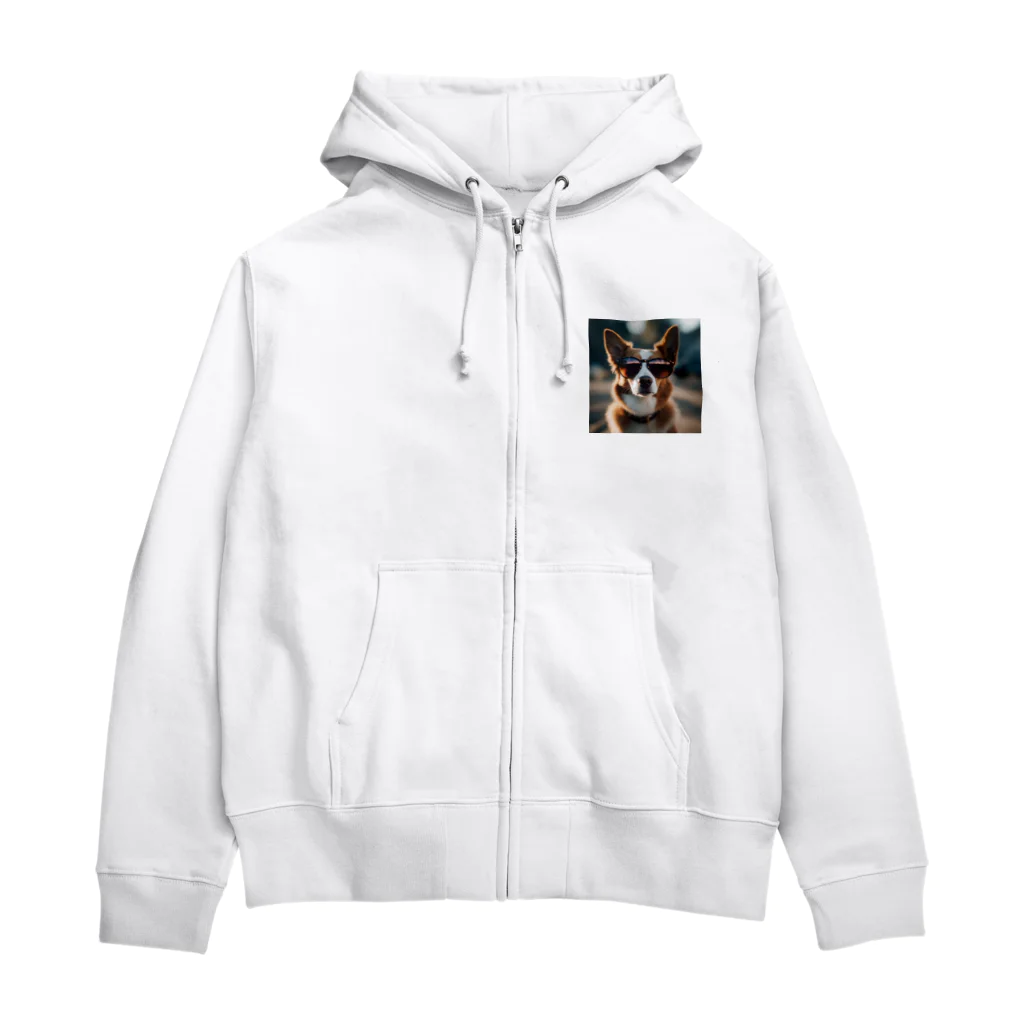 れおん&ぷりんす倶楽部のサングラスをかけたクールな犬 Zip Hoodie