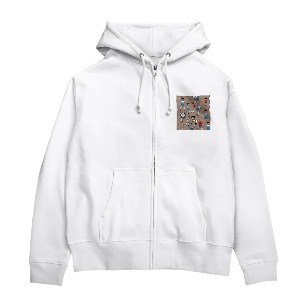 子供と嫁と時々わたしのサッカー小僧 Zip Hoodie