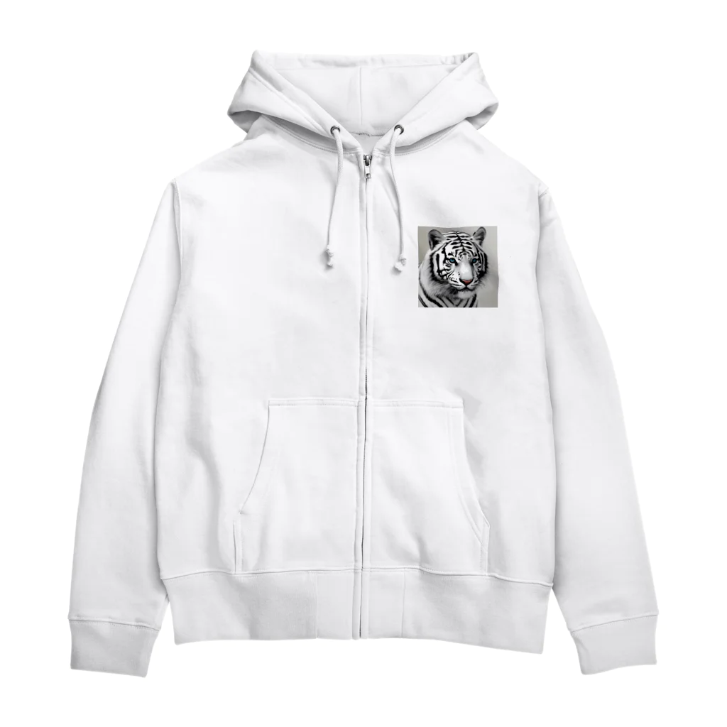 kinglureのホワイトタイガー Zip Hoodie