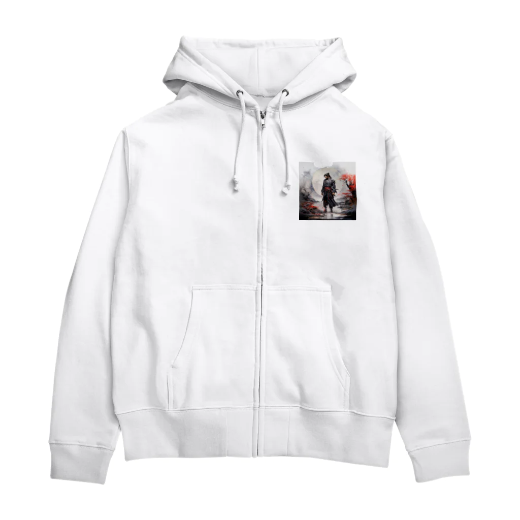 ロイの楽しいデザイン屋さんの水墨画風の侍2 Zip Hoodie