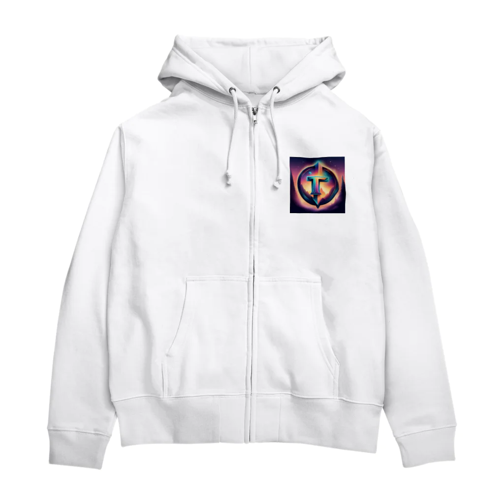 スタイリッシュショップ(TATSU)の幻想的「T」 Zip Hoodie