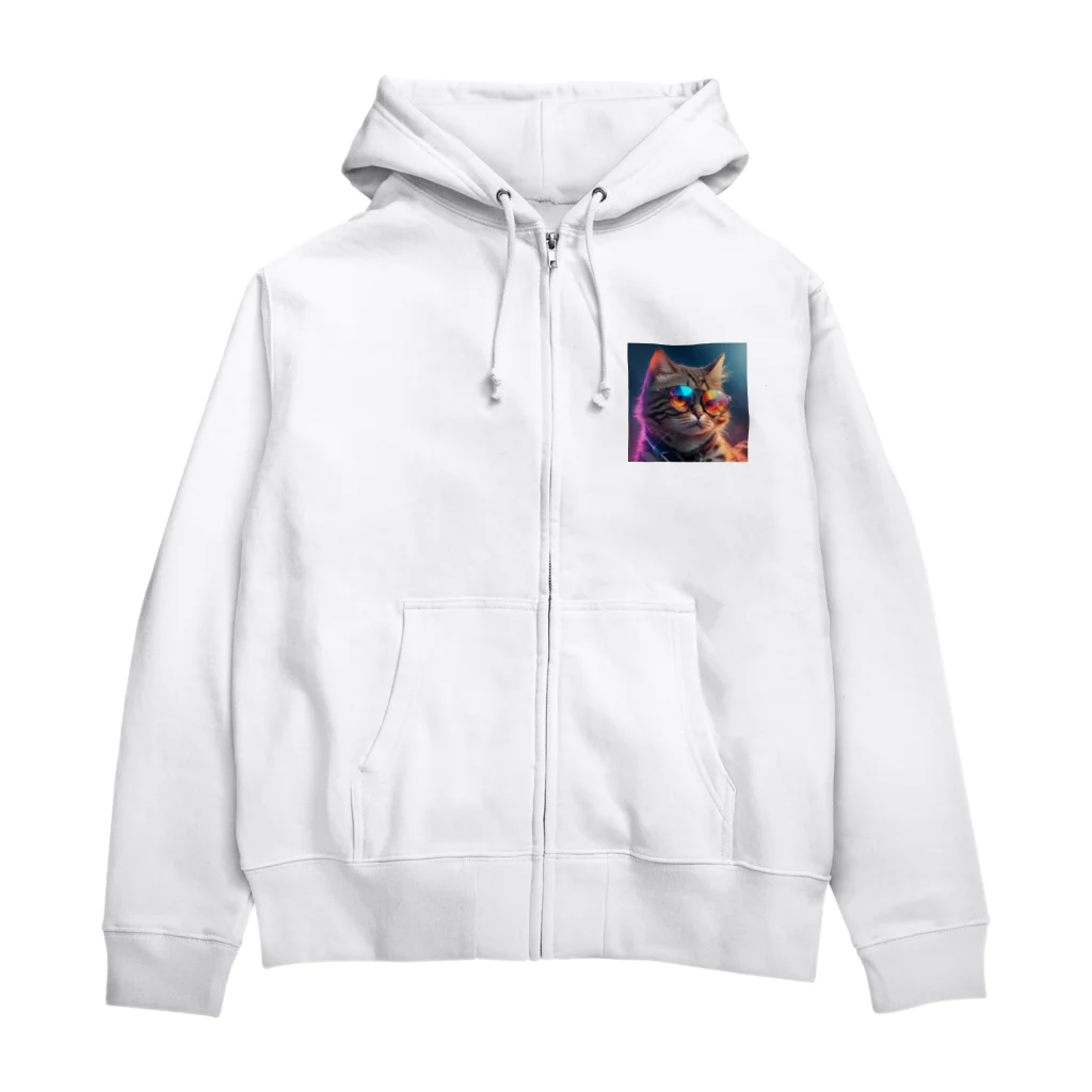 Water_Islandのクールキャット Zip Hoodie