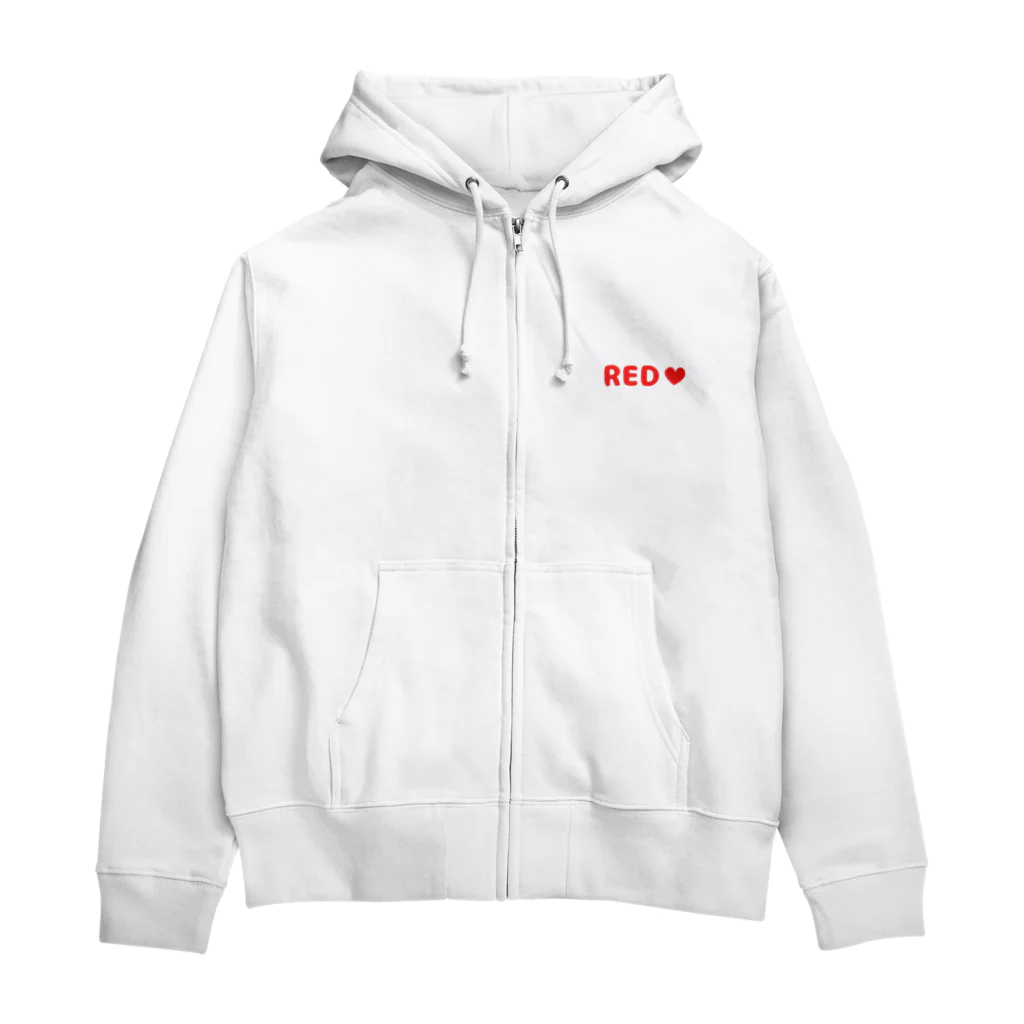 推し活応援し隊　oshikatsu-o-enの推しのカラー　レッド Zip Hoodie