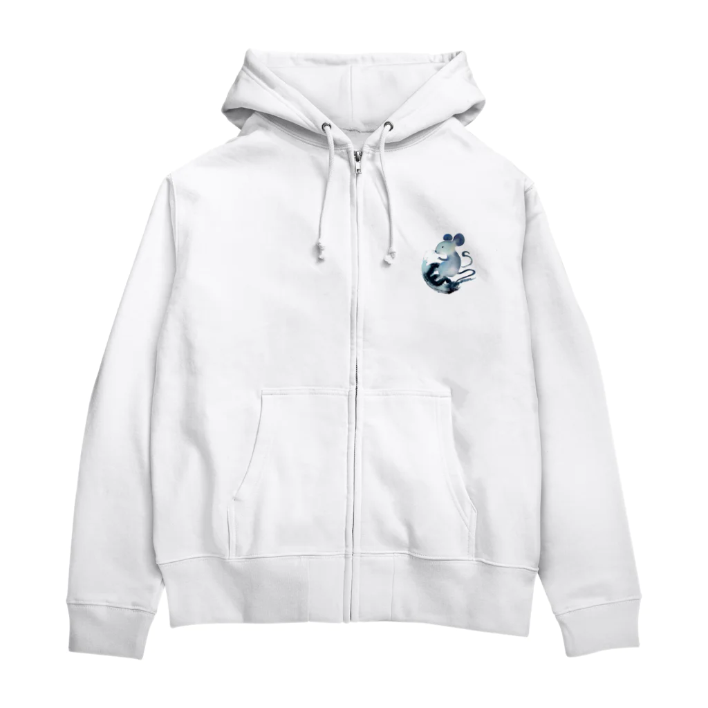 シリーズ＆シリーズの水墨画シリーズ　鼠 Zip Hoodie