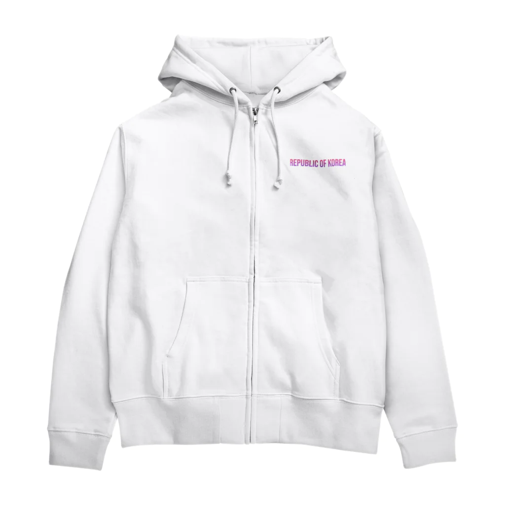 ON NOtEの韓国 ロゴピンク Zip Hoodie