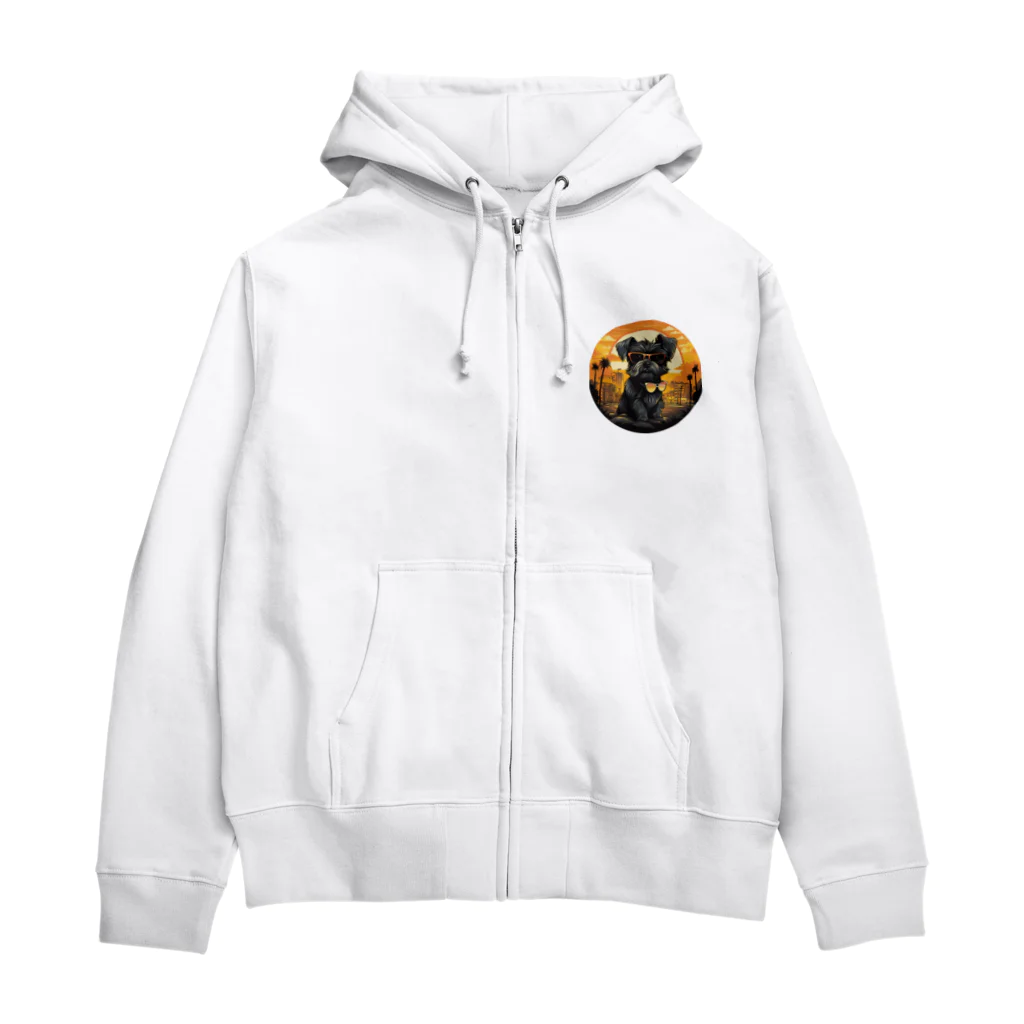 生ハム子の引き出しの夕陽レトロ・バリー Zip Hoodie