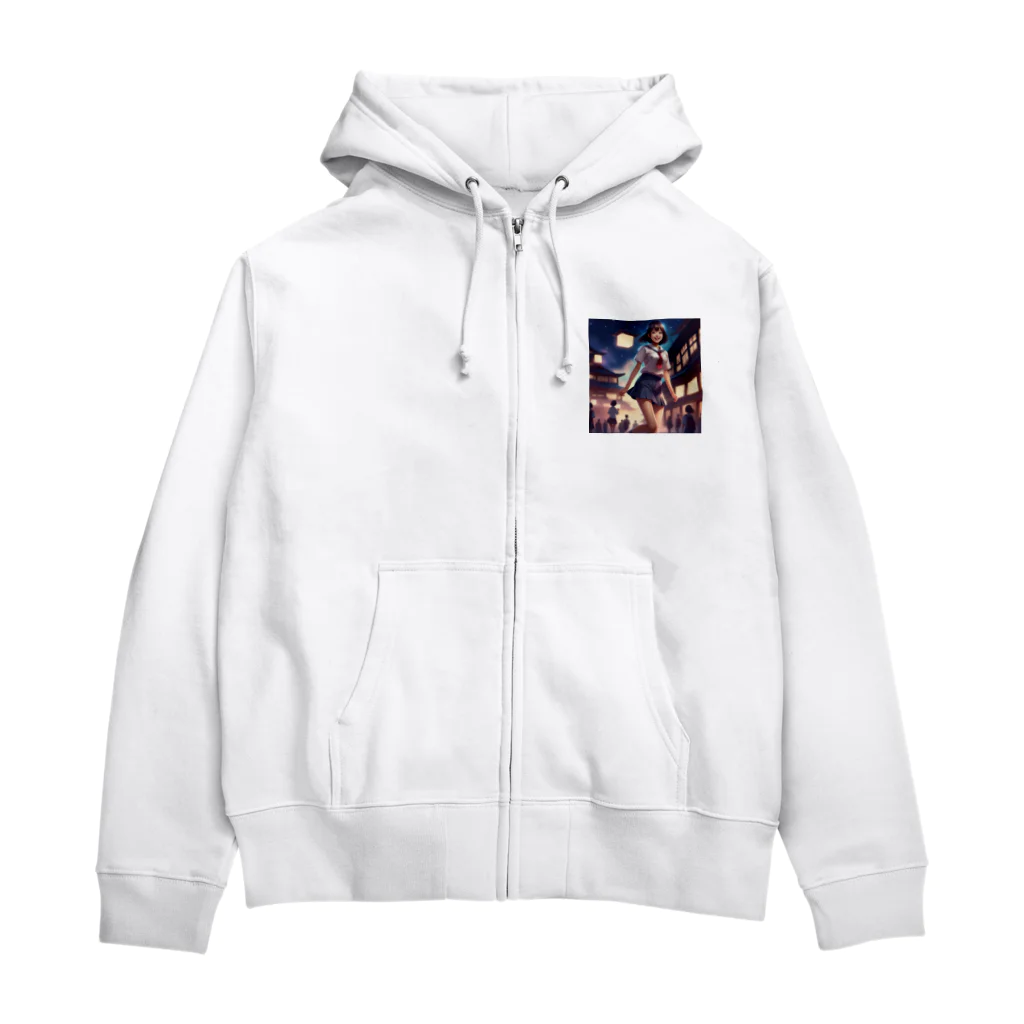 ワンダーワールド・ワンストップの幻想的な美脚女性 Zip Hoodie