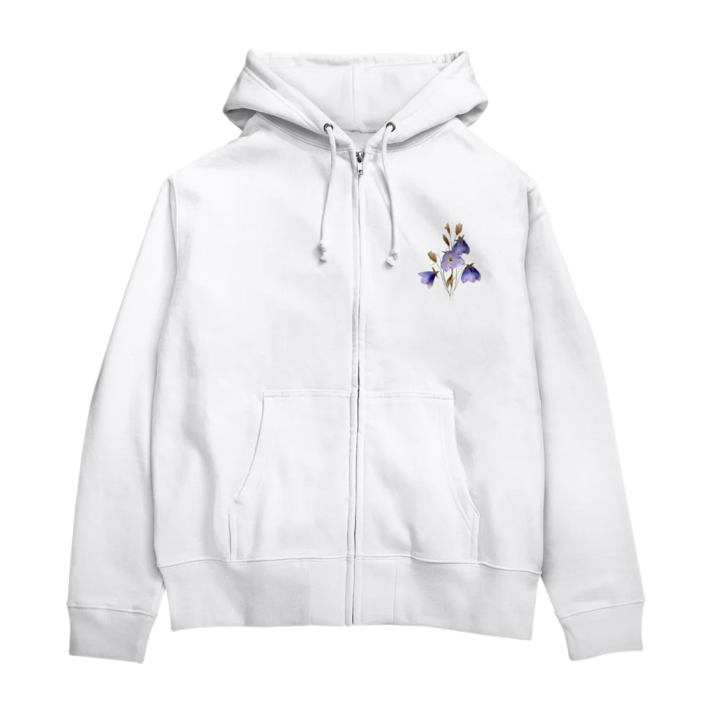 Atelier Petrichor Forestのキキョウ Chinese bellflower Zip Hoodie