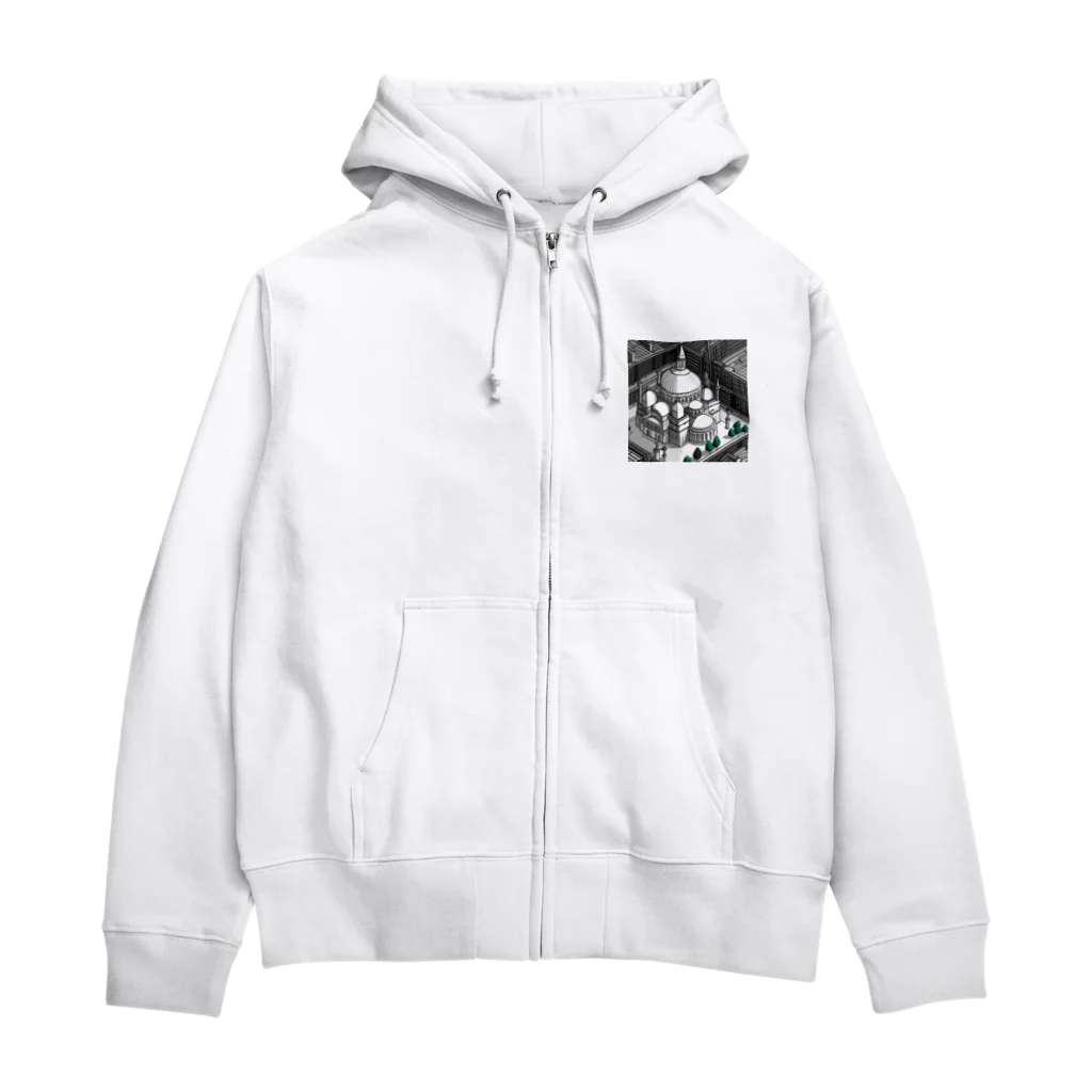 YoMiTの有名な観光スポットイメージ画像：イスタンブールのアヤソフィア（トルコ） Zip Hoodie