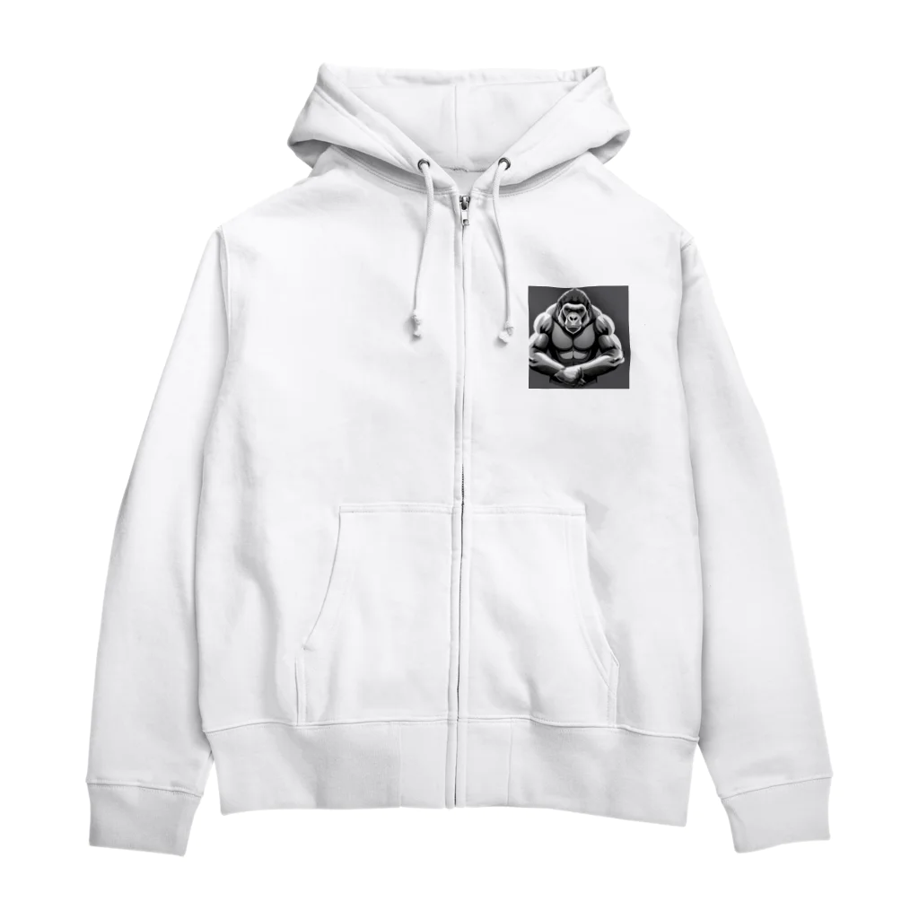 teru8376のイラスト　ゴリラ Zip Hoodie