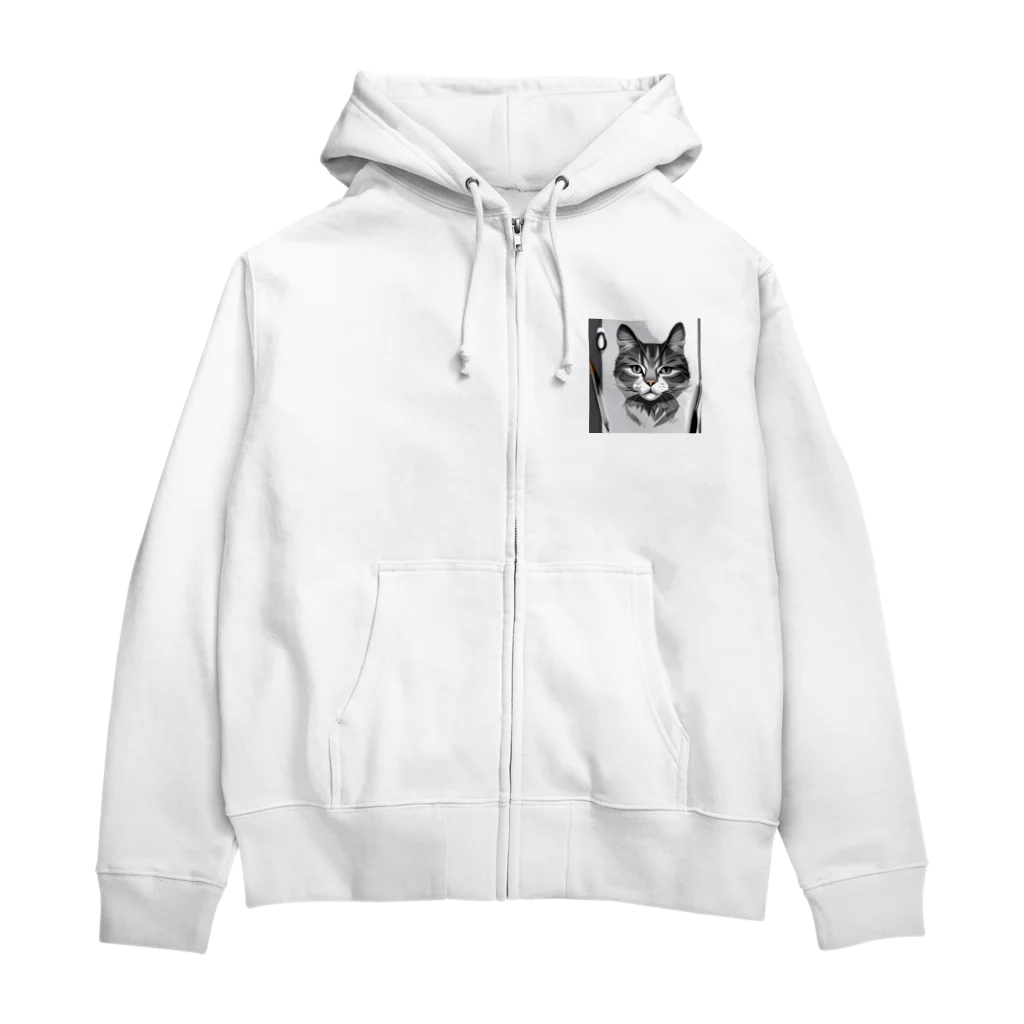 teru8376のイラスト　猫 Zip Hoodie