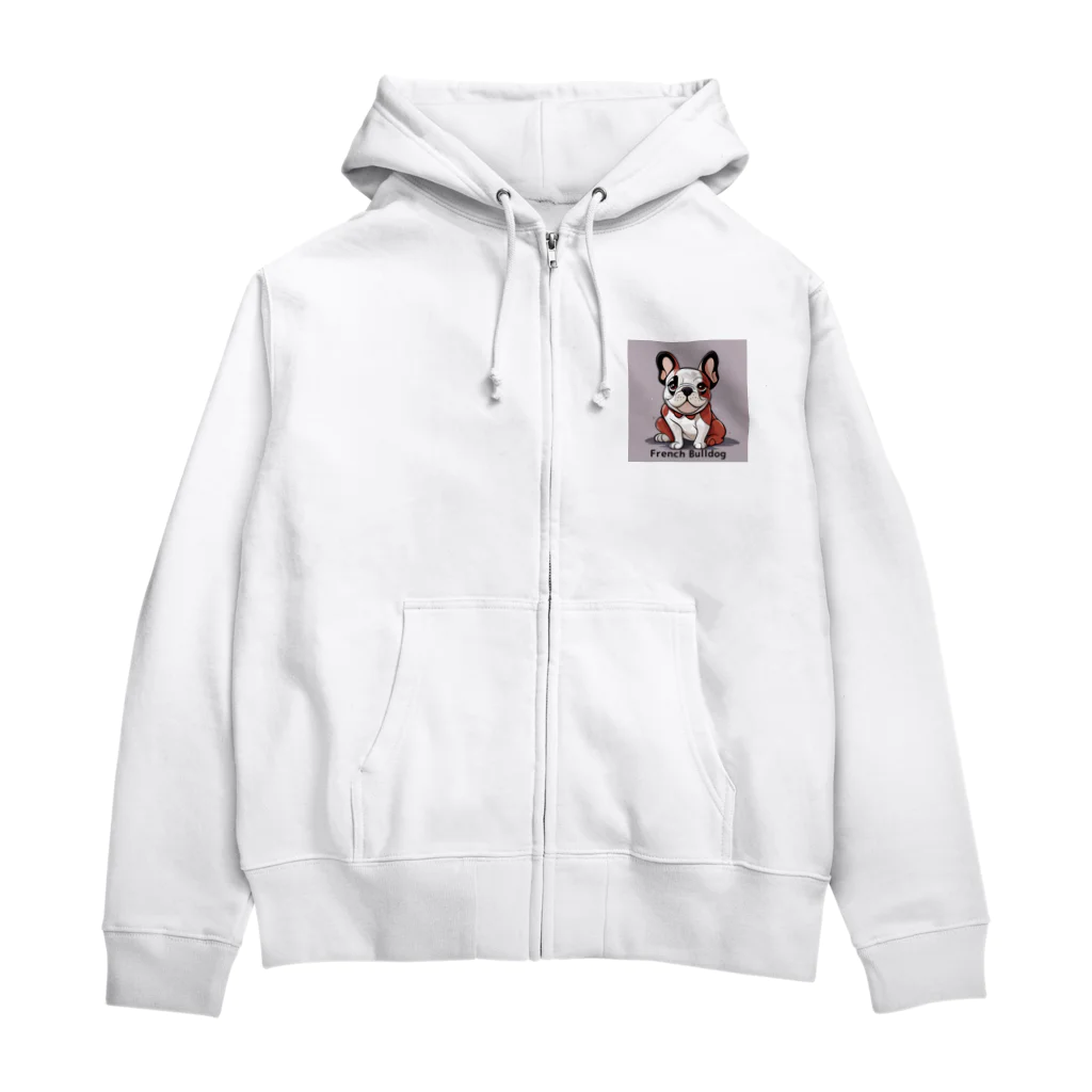 taka1005のフレンチブルドックの魅力を詰め込んだ『ブルドック・ワンダーランド』コレクション Zip Hoodie