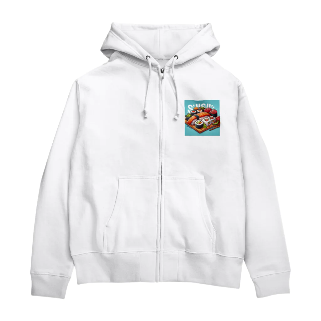 ワンダーワールド・ワンストップのカラフルなユニークな寿司 Zip Hoodie