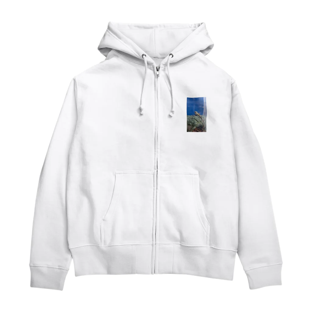 Makoto_Kawano Designの笑うトカゲ Zip Hoodie