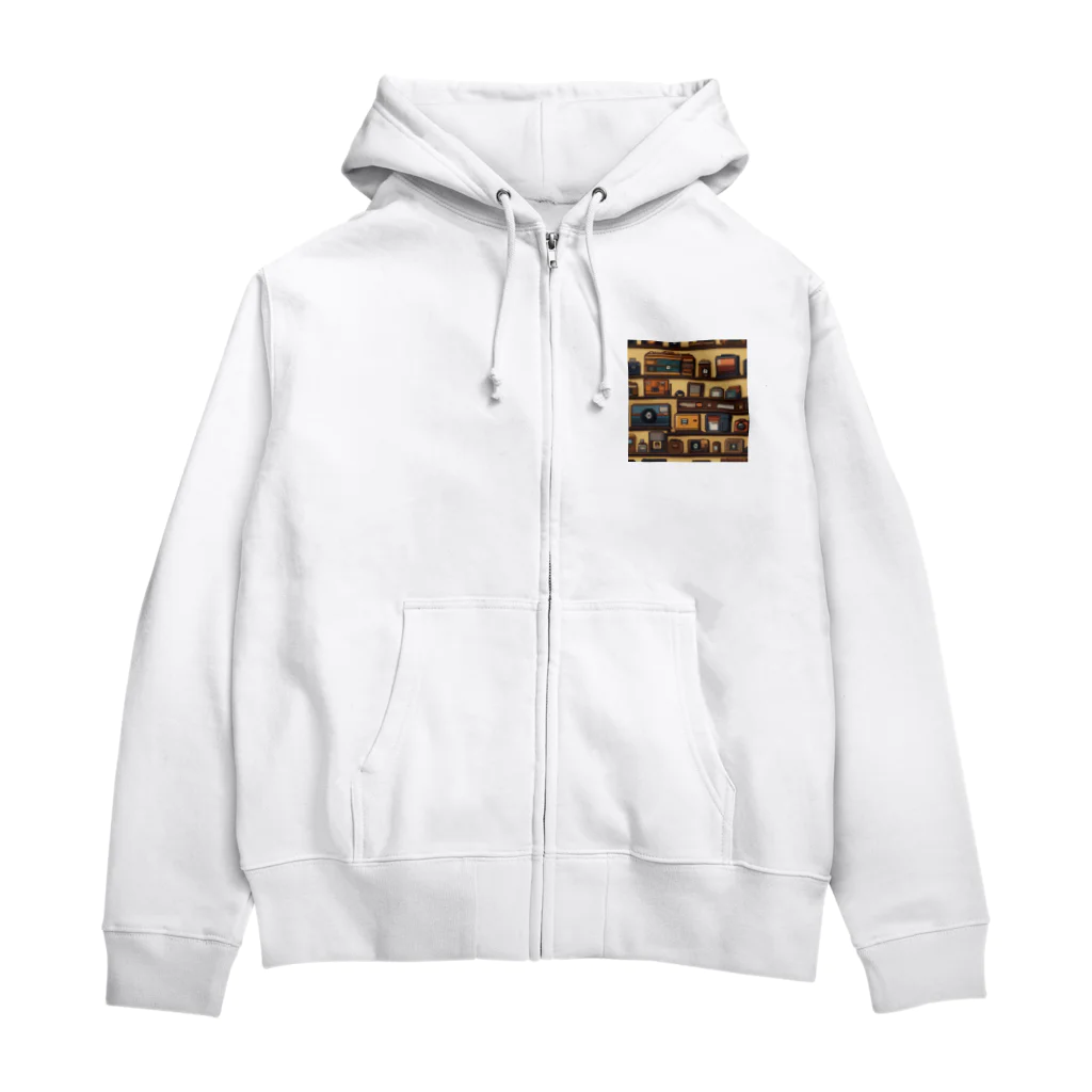 毎日がにゃんとも幸せ マサッチShopのレトロドット Zip Hoodie