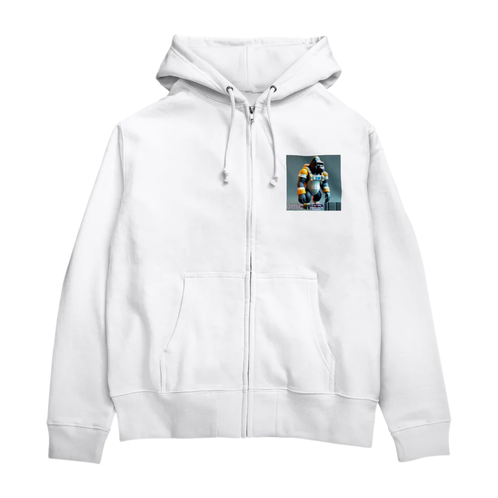 おもちショップの３Dパワースーツゴリラさん Zip Hoodie