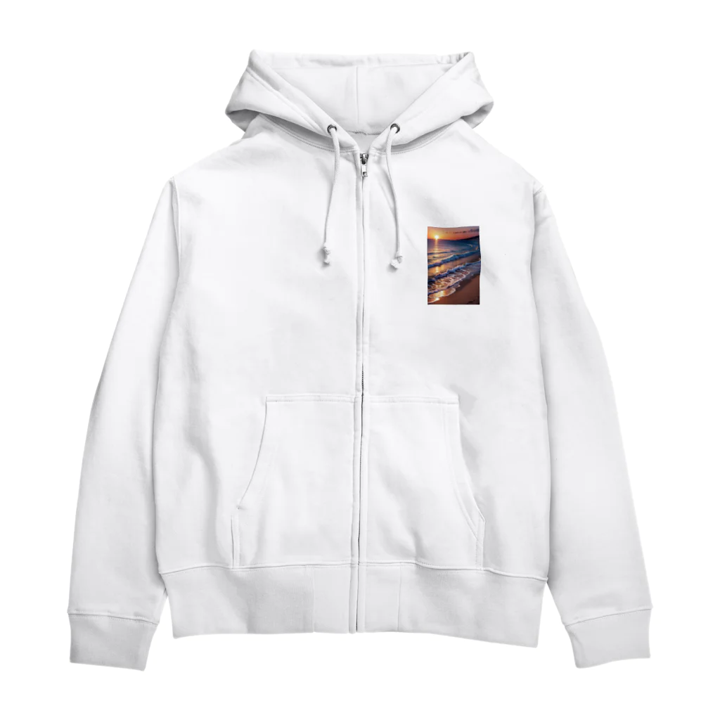 sawatchの浜辺の夕日 Zip Hoodie