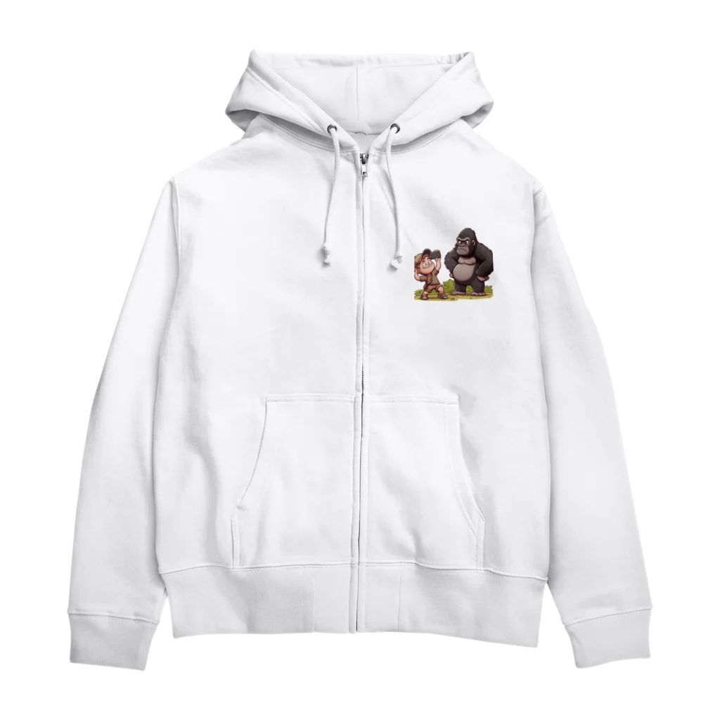 Innovat-Leapの子どもがゴリラを撮影 Zip Hoodie