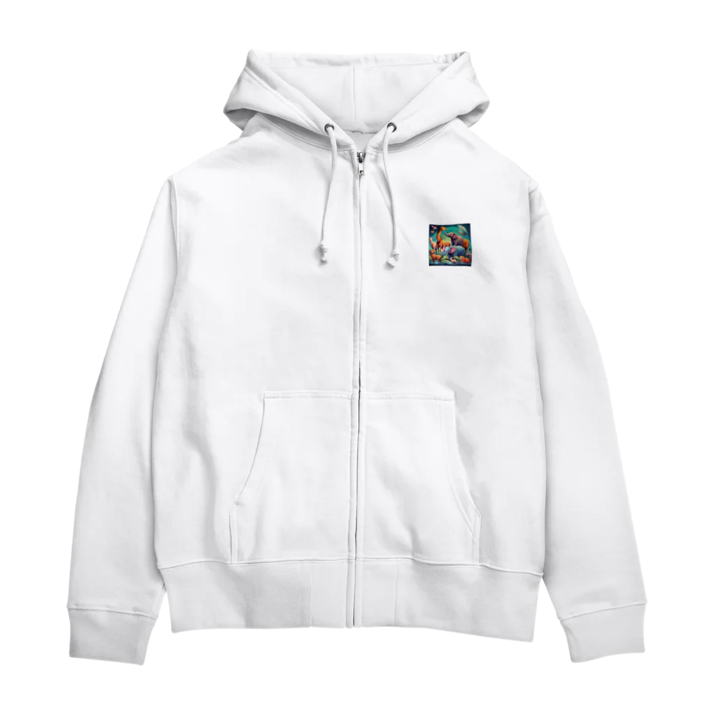 マーブの自然の動物園 Zip Hoodie