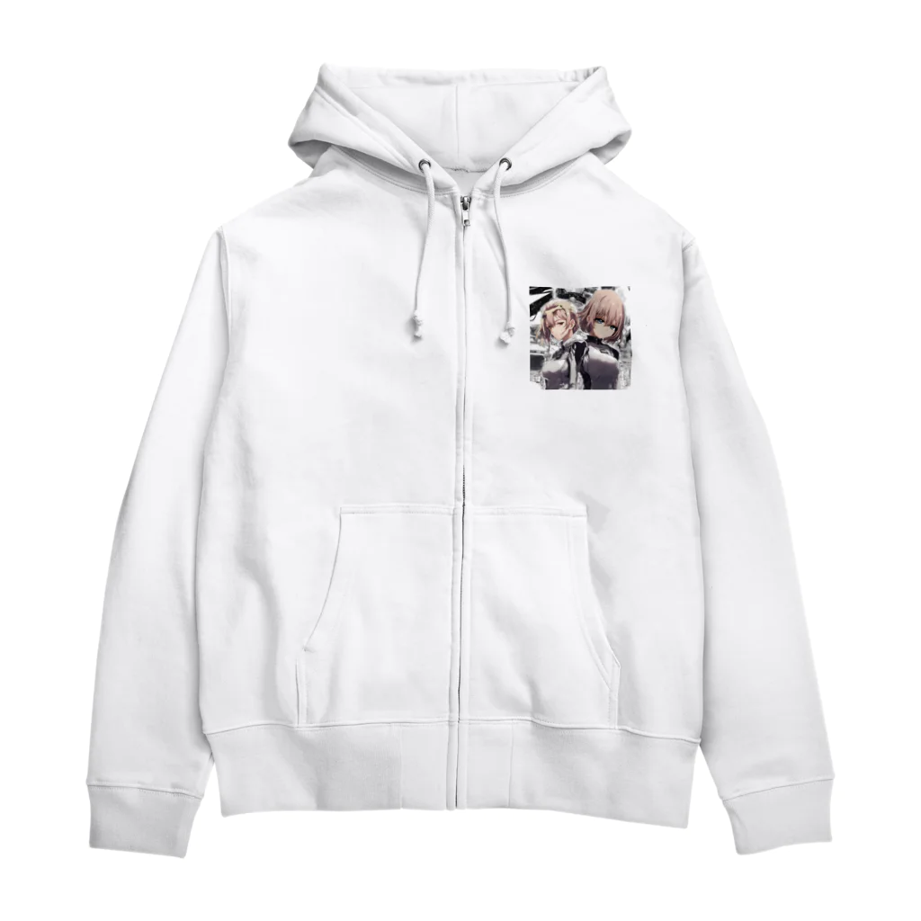 もふもふの美少女の宇宙を探検隊 Zip Hoodie