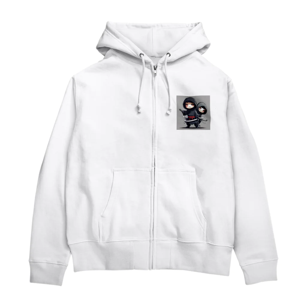 ニンニン忍者パンの愛くるしい忍者グッズ Zip Hoodie