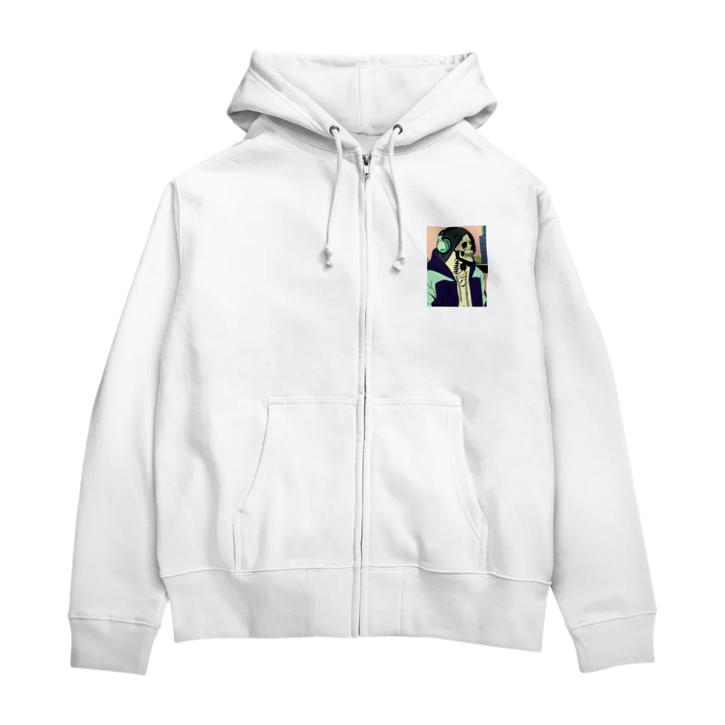 Mohananndaのおしゃれなガイコツ Zip Hoodie