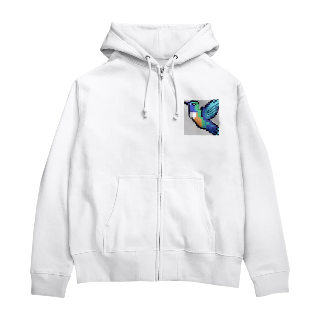 hamusutaroのハチドリピクセルアート Zip Hoodie