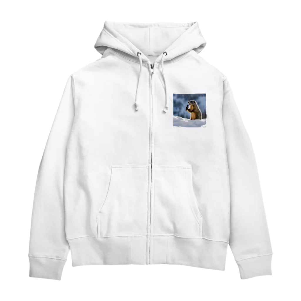 tonsoku13の歌うマーモット Zip Hoodie