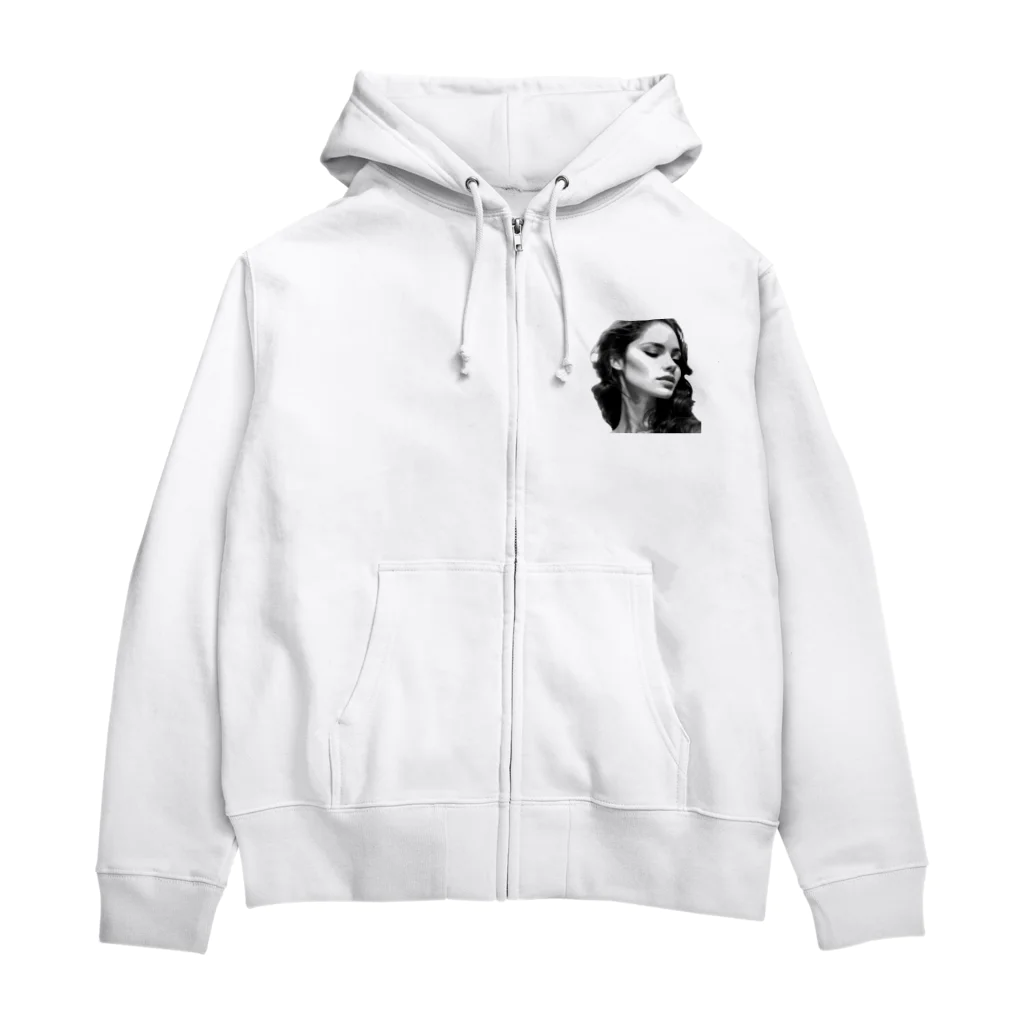 infinexus_dsgnのmonochrome woman Zip Hoodie