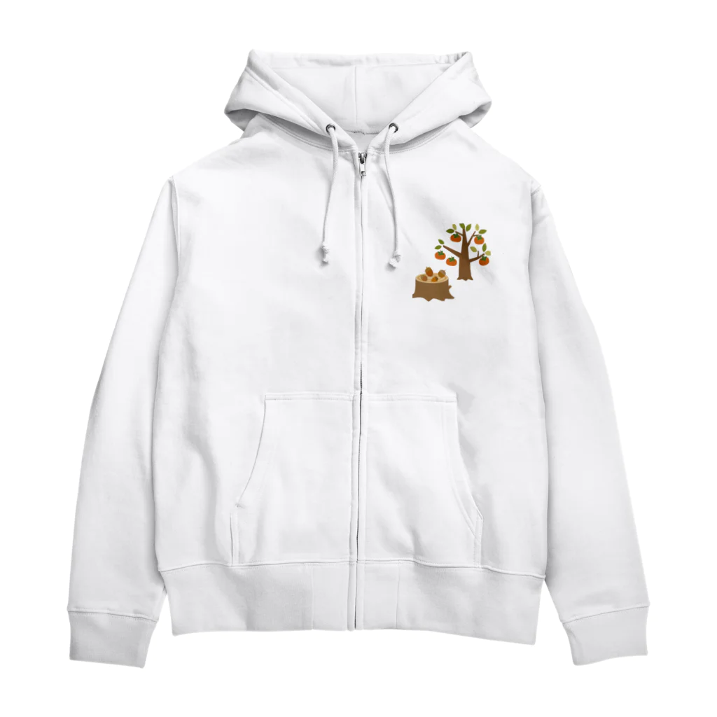 水墨悠遊の秋の風物アイテム Zip Hoodie