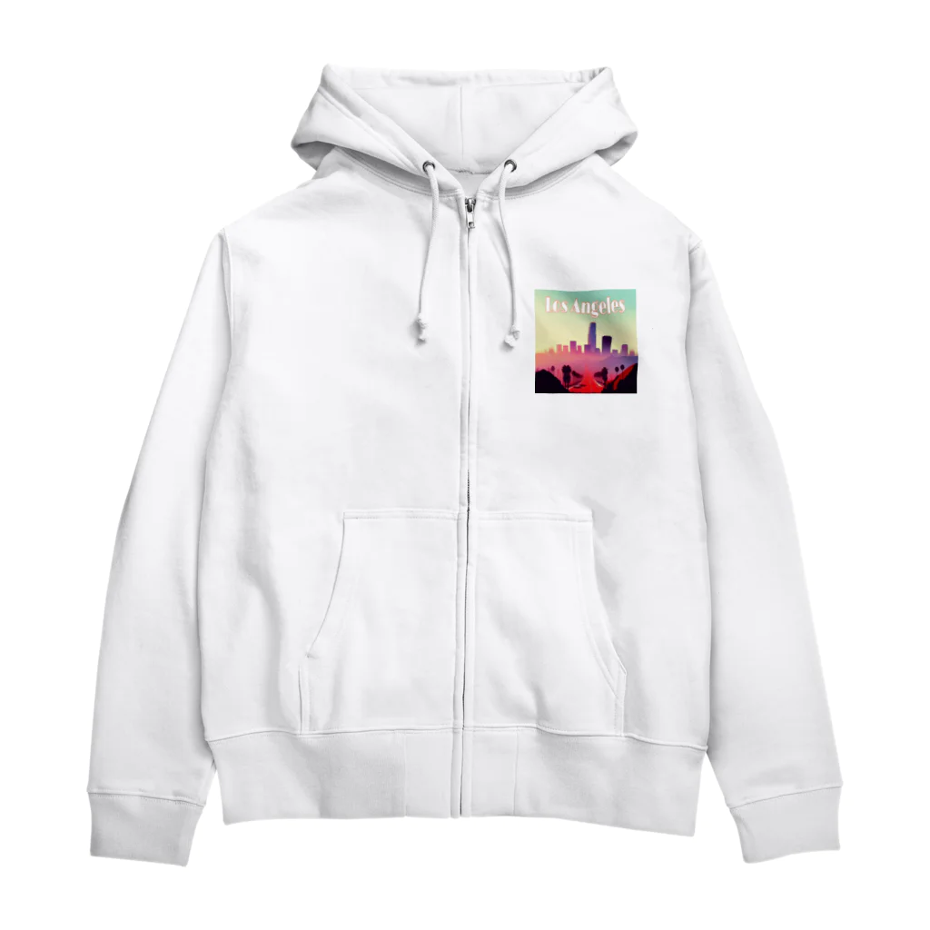 めそぽのロサンゼルスの朝焼け Zip Hoodie