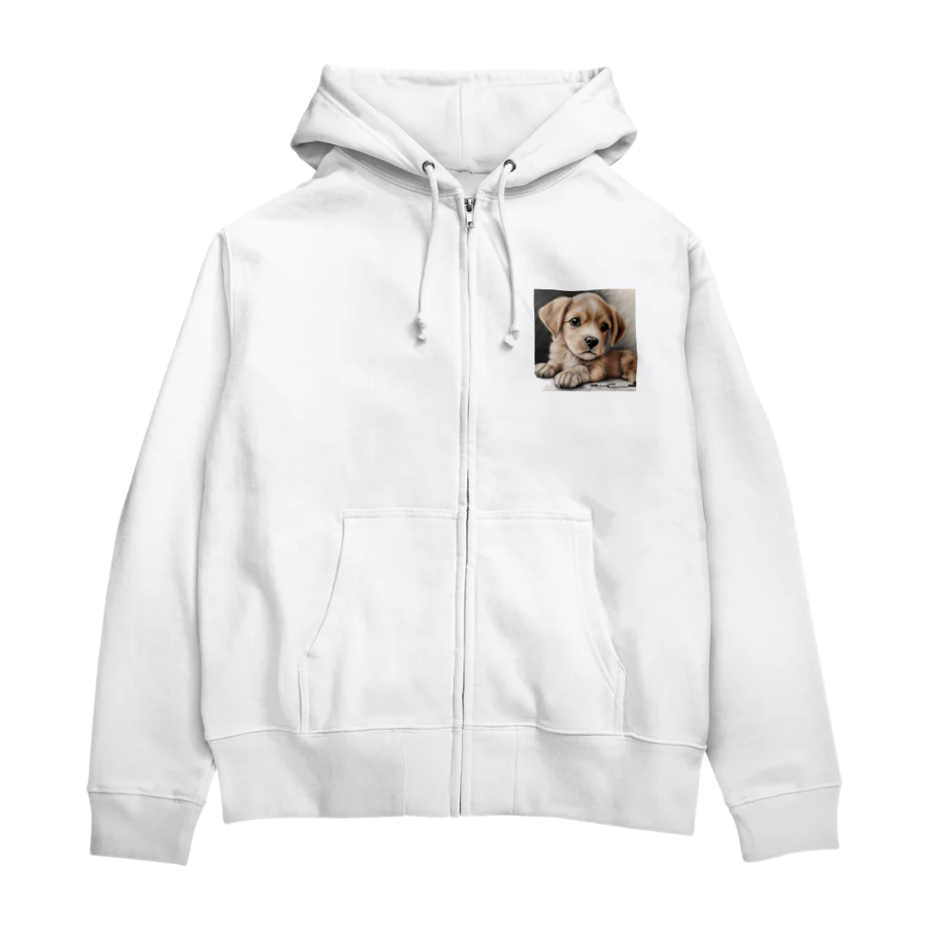 つぶらな瞳の子犬グッズ屋さんの癒しの子犬 Zip Hoodie