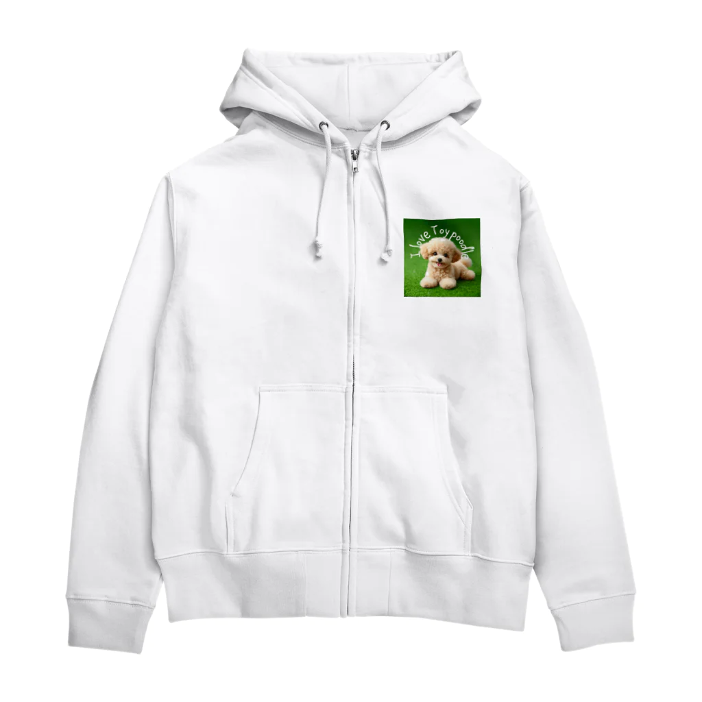 CC-LL (クク・ルル)の【トイ・プードル】フォトリアル Zip Hoodie