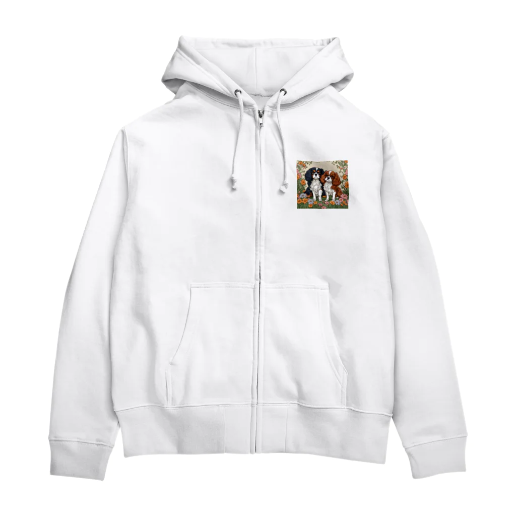 melu609の仲良しキャバリアちゃん Zip Hoodie