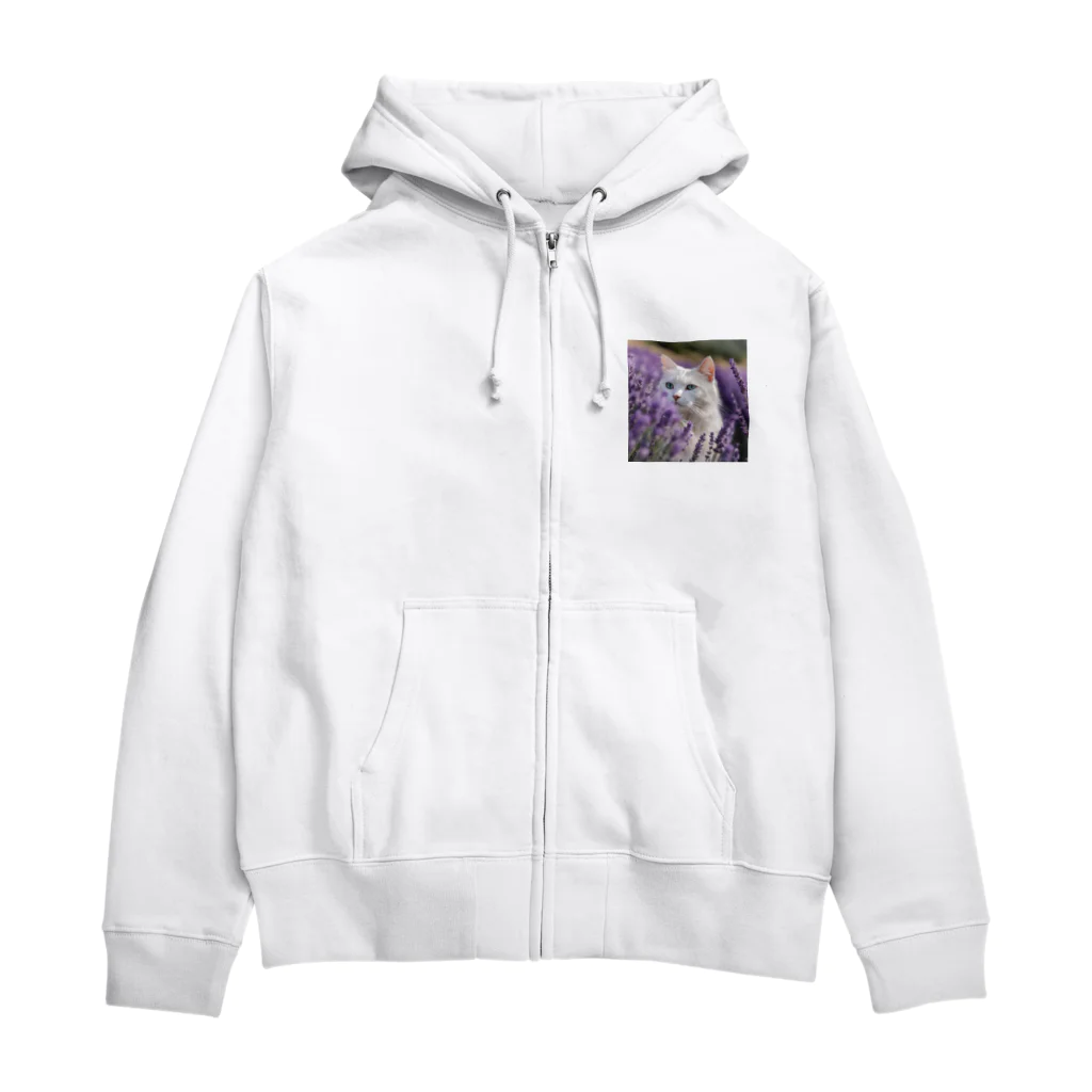 capcat1919のラベンダー猫 Zip Hoodie