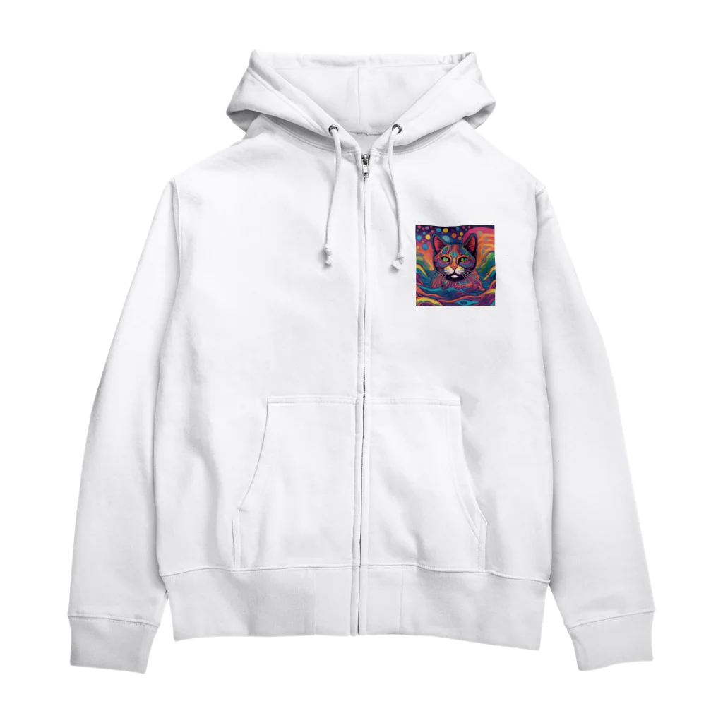 キョロ吉の猫　情熱 Zip Hoodie