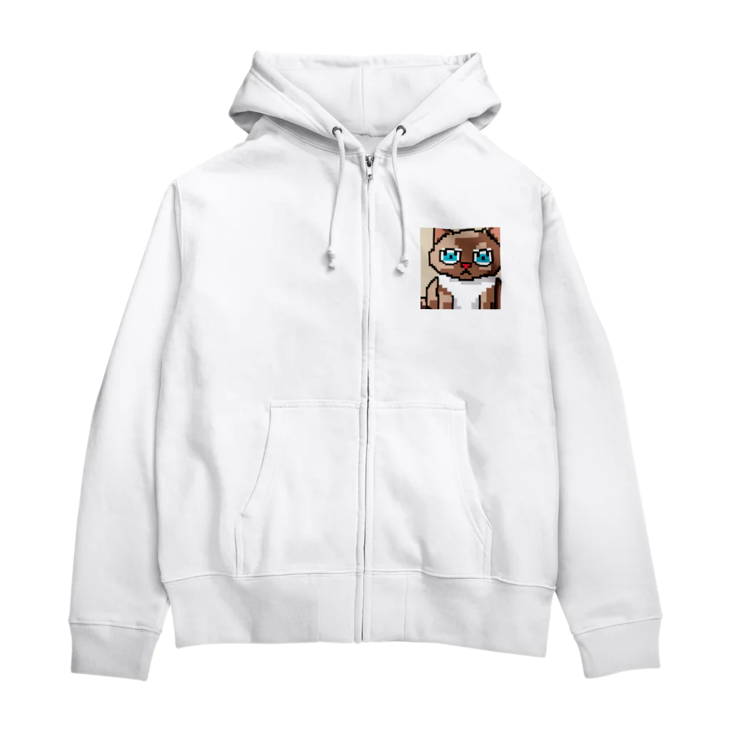 koba777のドット絵マンチカン Zip Hoodie