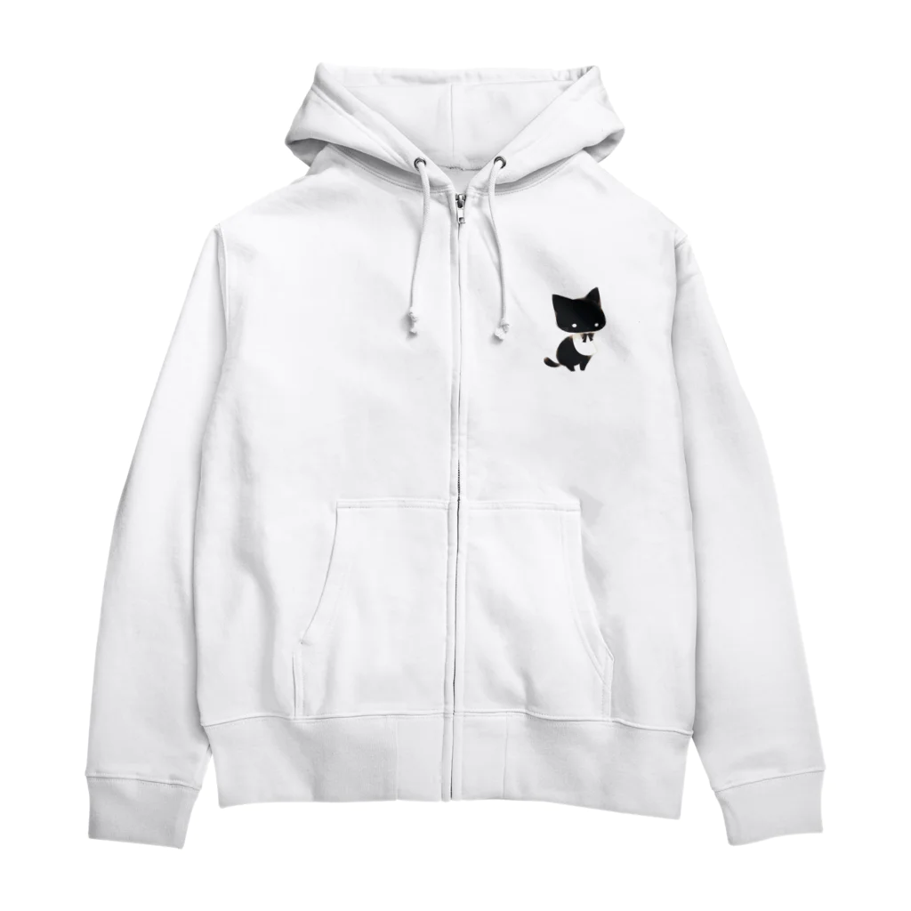 モカMelody Mochaのかわいいクロネコちゃん Zip Hoodie