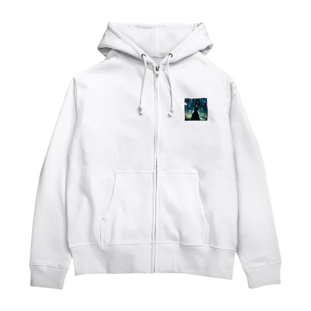 【公式】金運アップのBrilliant Futureのサイバーパンクの世界 Zip Hoodie