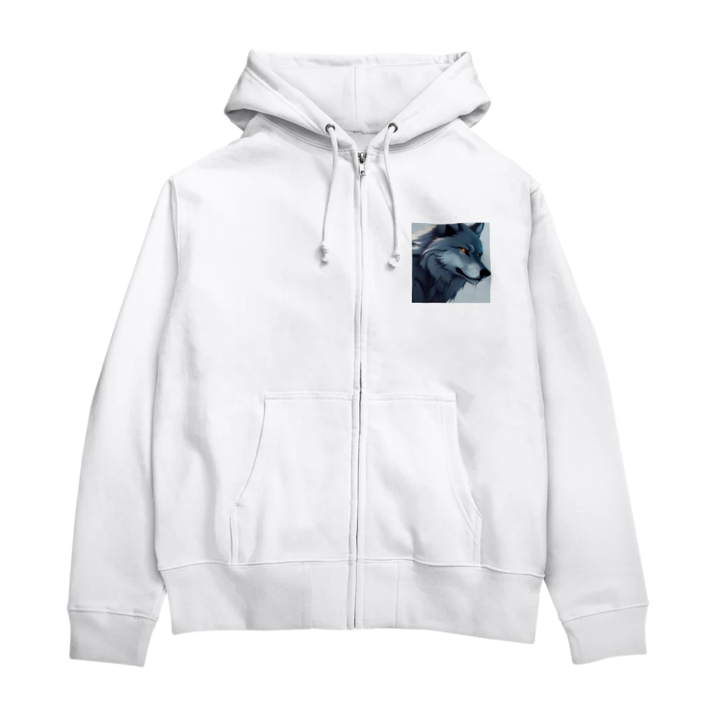 海坊主のグレイウルフ Zip Hoodie