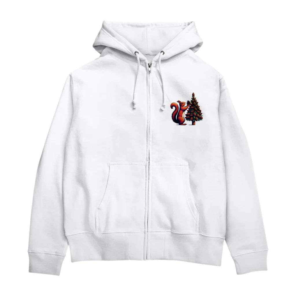 niko&PANDA shopのリスのクリスマス Zip Hoodie