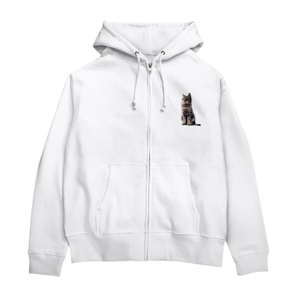 SnapTail by 交流猫動画の【バックP有】キジトラ猫ニャッハー（Type-01-OR） Zip Hoodie